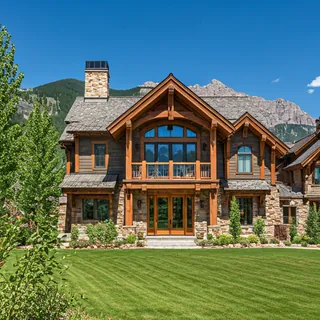 Exterior of a luxury mountain residence in Mountain Village, Telluride, showing high-end architectural details